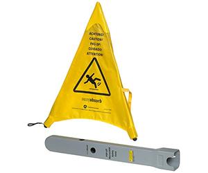 Easy absorb P-10006 Panneau de signalisation antidérapant Attention ! ", Pop Up multilingue, jaune, 53,5 cm