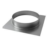 Easy Act Bride murale Ø 100 mm avec cadre 160 x 160 mm, bride en acier galvanisé pour fixation de tuyaux de ventilation aux murs et plafonds