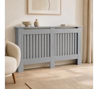 Easy Act Cache-radiateur 152 x 19 x 82 cm gris - Cache-radiateur en MDF laqué style maison de campagne - Revêtement de chauffage pour salon, chambre à coucher et couloir