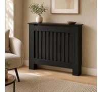 Easy Act Cache-radiateur 78 x 19 x 82 cm noir - Cache-radiateur en MDF laqué style maison de campagne - Revêtement de chauffage pour salon, chambre à coucher et couloir