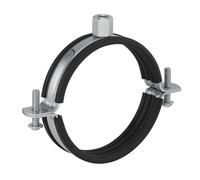 Easy Act Collier de serrage 80 mm avec joint en caoutchouc pour canaux de ventilation, collier de serrage à vis en acier galvanisé, collier de serrage avec raccord M8/M10