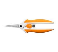 Fiskars Ciseaux à tissu Softgrip – Micro-Tip 15 cm, ambidextres, lame inox, blanc/gris