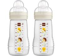 Easy Active Baby Bottles,270 Ml,With Teat,Skinsoft Silicone,Baby Bottles With Ergonomic Shape,For Babies From 0 Months,Bee/Hedgehog,Set Of 2