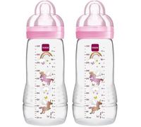 Easy Active Biberon (330 Ml) Lot De 2 Biberon Avec Tétine Mam Taille 2 En Silicone Skinsoft Biberon De Forme Multicolore