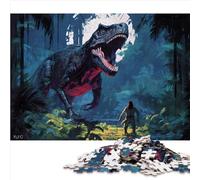Easy Adult Jigsaw Puzzles Dinosaurs in The Jungle 1000 Piece Adult Puzzles Cardboard Puzzles Adults Gifts Family Puzzle Game Birthday Gifts 1000pcs(26x38cm)