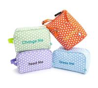 Easy Baby Bag Organiseur de sac à langer - Lot de 4 pochettes pour débutant Cubes grands pour sacs à dos imperméables pour bébé garçon fille 100% coton Cadeau de fête prénatale Laguna Beach