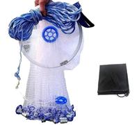 EASY BIG Filet américain en Fonte avec Frisbee en Aluminium, Filet de pêche pour piège à appâts, Maille de 2 cm, diamètre de 2,4 à 4,2 m