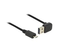Easy - Câble USB - USB (M) incliné vers le haut/bas, réversible pour Micro-USB de type B (M) - USB 2.0 - 50 cm - noir