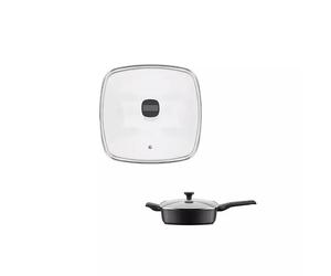 EASY CLICK Couvercle carré en verre cerclé inox GSW D24 cm SC