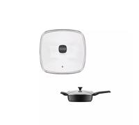 EASY CLICK Couvercle carré en verre cerclé inox GSW D28 cm SC