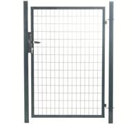 EASY CLOTURE Gardenode Portillon de Jardin grillagé en Acier galvanisé Porte de Jardin pour clôture avec Serrure Maille 100 x 50 Passage 1m x H 1m50 Gris Anthracite