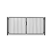 Easy Clôture Portail barreaudé Acier galvanisé Passage 4m00 H 1m75 Noir