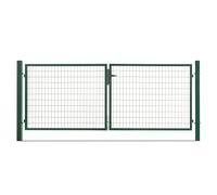 EASY CLOTURE Portail grillagé Acier galvanisé L 3m Vert H 1m00 - Porte de Jardin - Clôture de Jardin avec Serrure et poignée