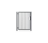 Easy Clôture Portillon barreaudé Acier galvanisé Passage 1m H 1m20 Gris Anthracite