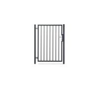 Easy Clôture Portillon barreaudé Acier galvanisé Passage 1m H 1m80 Gris Anthracite