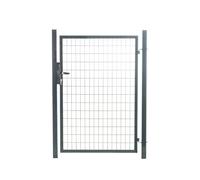 EASY CLOTURE Portillon grillagé en Acier galvanisé Maille 100 x 50 L 1m x H 1m20 Gris Anthracite - Porte de Jardin - Clôture de Jardin avec Serrure et poignée