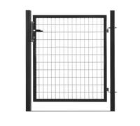 Easy Clôture Portillon grillagé en Acier galvanisé Maille 100 x 50 L 1m20 x 1m20 Noir