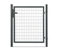 Easy cloture Portillon grillagé en Acier galvanisé Maille 100 x 50 L 1m20 x H 1m50 Gris Anthracite - Porte de Jardin - Clôture de Jardin avec Serrure et poignée