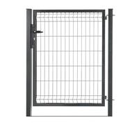 Easy Clôture Portillon grillagé en Acier galvanisé Maille 200 x 50 occultable Passage 1m x H 1m80 Gris Anthracite