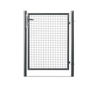 EASY CLOTURE Portillon grillagé en Acier galvanisé Maille 50 x 50 Passage 1m x 1m50 Gris Anthracite