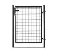 EASY CLOTURE Portillon grillagé en Acier galvanisé Maille 50 x 50 Passage L 1m x H1m50 Noir
