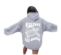 Easy Cut 50 Sweat-shirt à capuche pour femme Respect The Ocean Tumblr Girls, gris, L