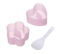 Easy Demoulding Sushi Maker Boule de riz conviviale 2 pièces moule rose ensemble antiadhésif Onigiri avec cuillère triangle coeur ours forme de fleur presse pour A
