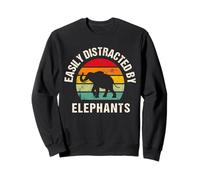 Easy Distrait by Elephants Retro Animal Elephant Love Sweatshirt
