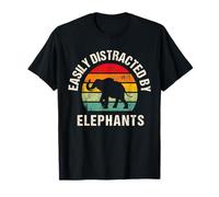Easy Distrait by Elephants Retro Animal Elephant Love T-Shirt