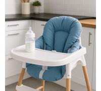 Easy Dort - Coussin de Chaise Haute bébé Coton Enduit Couleur - Lagon