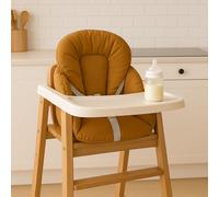 Easy Dort - Coussin de Chaise Haute bébé Coton Enduit Couleur - Moutarde - Fabriqué en France