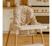 Easy Dort - Coussin de Chaise Haute bébé PU (Polyuréthane) - Motif Felyna Léopard - Avec Sangles - Fabriqué en France