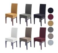 Easy Dort Housse de Chaise Lavable Extensible Amovible | Blanc | Protecteur de Chaise Élastique (Lot de 2 Housses) | Salle à Manger