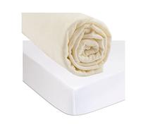 Easy Dort | Kit Drap Housse 140x190 Coton Bio Écru + Alèse Protège Matelas Imperméable | Sommeil sain | Certifié Oeko-Tex | Qualité | Fabriqué en Europe