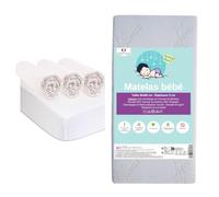 Easy Dort - Matelas 40x80 cm Couffin, Berceau, Nacelle, Cododo, Lit bébé ou Lit Parapluie - Housse Bambou | Été & Hiver | Très Confortable | Double Face | Fabrication Française | Oeko tex® | Blanc