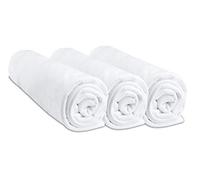 Lot de 3 draps housse bébé jersey coton - 40x80 extensible à 40x90 - Couleur unie Couleur - Blanc