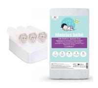 Easy Dort Matelas 70x140 / 140x70 cm Lit Enfant Berceau Bébé + 3 Draps Housse Coton Bio + 2 Alèses Coton Bio | Kit Complet lit bébé | Certifié GOTS & Oeko-Tex | Fabrication France & UE
