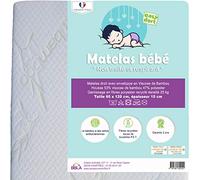 Easy Dort - Matelas bébé 60 x 120 cm - Housse en Bambou | Été & Hiver | Double Face | Epaisseur 10 cm | Fabriqué en France | Oeko tex® | sans substances nocives | Blanc