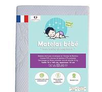 Easy Dort Matelas bébé 70x140 cm | Berceau ou lit bébé | Fabriqué en France | Été & Hiver | Double Face | Très Confortable | Housse en Bambou | Blanc