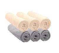 Easy Dort Pack de 6 Housses pour Matelas à Langer en Coton Bio Écru Noisette 50 x 70/80 cm