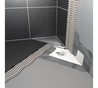 Easy Drain AquaJewels Delta Zero brossé 20x20cm avec sortie latérale siphon 50mm garde d'eau 30/35/50mm inox AJDE ZM ajde-zm