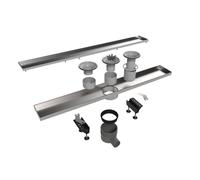 Easy Drain Caniveau carrelable avec évacuation latérale 9,8x80cm 50mm Inox edt800