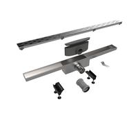 Easy Drain Compact caniveau de douche plaque simple avec sortie latérale 6x140cm 50mm inox edcom1400-50