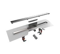 Easy Drain Compact FF caniveau de douche plaque simple avec sortie latérale 6x90cm 30mm inox edcomff900-30