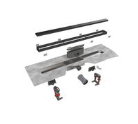 Easy drain Compact modulo taf black caniveau de douche 100cm Grille Zero+ M1 garde d'eau 50mm noir edm1tafzm1000-50b