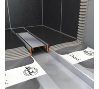 Easy Drain Compact TAF caniveau simple plaque 60cm 30mm avec grille design Zero inox edcomtaf600-30
