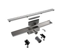 Easy Drain Compact Wall caniveau de douche plaque simple avec sortie latérale 6x90cm 50mm inox edcomw900-50