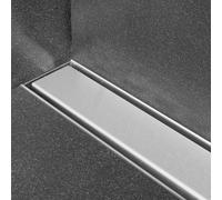 Easy Drain Compact Wall Zero caniveau simple plaque avec évacuation latérale 6x100cm 50mm inox edcomwz1000-50