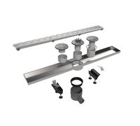 Easy Drain Multi caniveau de douche plaque simple avec sortie latérale 9,8x190cm 50mm INOX edm1900