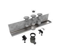 Easy Drain Multi Wall partie encastrable INOX sans grille siphon 30/35/50mm 110cm profondeur d'encastrement 110mm avec sortie latérale EDMWI1100